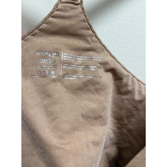 Adore Me 38DD Nude T-Short Bra Criss Cross Back Lightly Lined Wireless Stretch - Picture 3 of 4